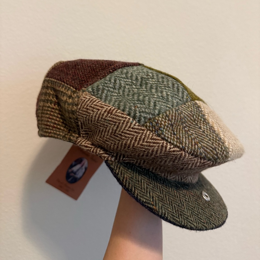 NWT Hanna Hats Donegal Patchwork Irish Tweed Flat Cap 🇮🇪 Wool XL Golfers Hat
